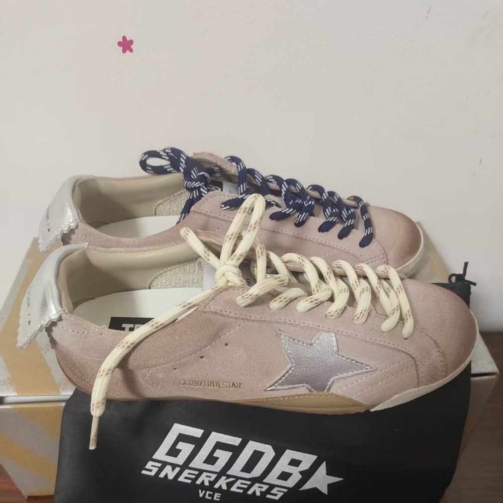 Golden Goose Pink and Silver Sneakers
